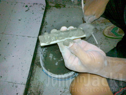 Memasang Keramik  Dinding dan Meja  Dapur  Part 2